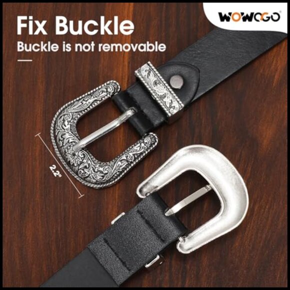 Vintage Floral Engraved Buckle Belt Western Cowgirl Style Adjustable Fit - Picture 4 of 7